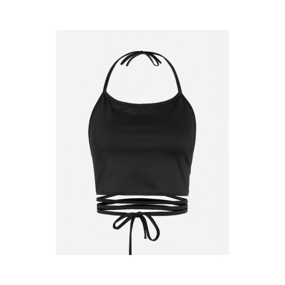 Tie Hem Crop Halter Top